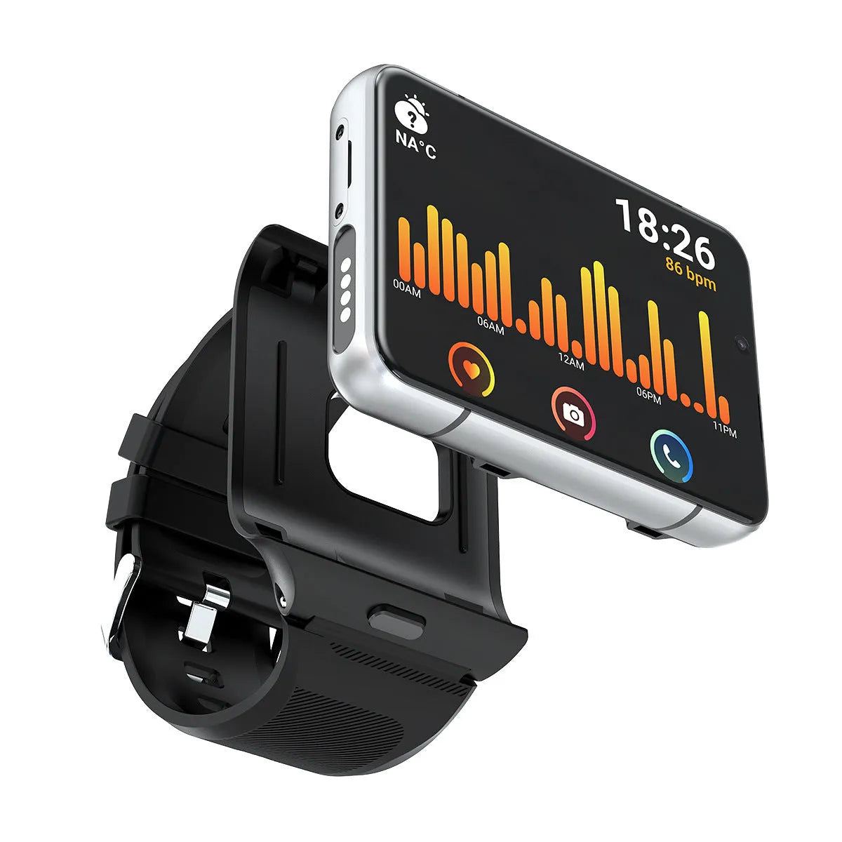 4G Android smartwatch S999 with large screen, silicone wristband, black gold or silver colour