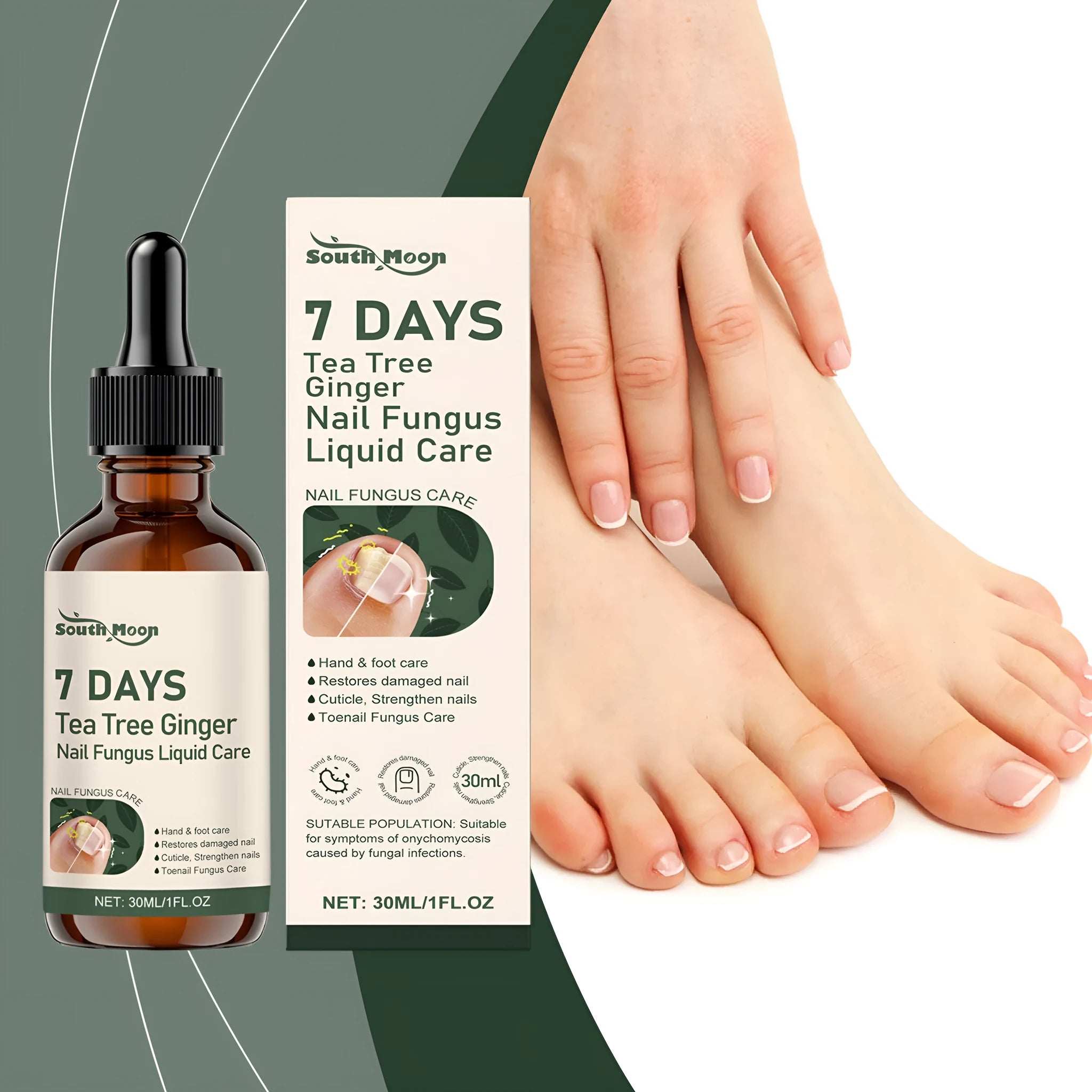 30ml bottle of nail care solution with mild brightening formula for daily nail treatment