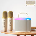 Wireless Bluetooth singing microphone and stereo speaker suit in space gray double wheat version with 52mm speaker