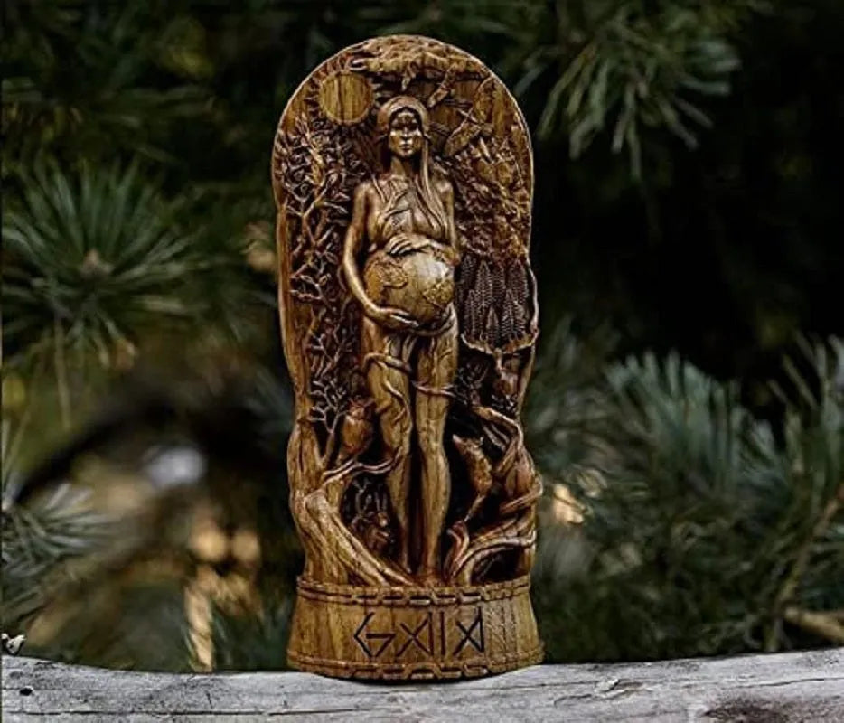 Resin Greek Goddess statue sculpture for altar or garden, 22cm tall in choice of three colours.