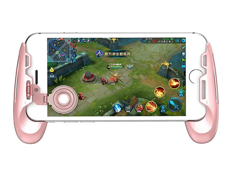 Pink gamepad with rocker grip and suspended heat dissipation design for Android iOS PC
