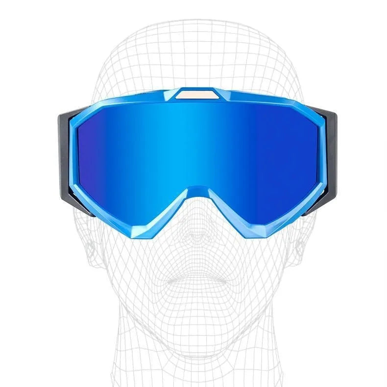 Double layer anti-fog motorcycle goggles with TPU frame in various colour options including black frame grey film.