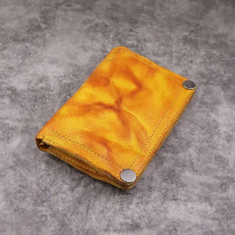 Men's retro style long vertical wallet in genuine cowhide leather with multiple card slots and compartments
