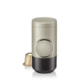 Manual espresso portable capsule coffee machine in olive gray with built-in cup and storage bag
