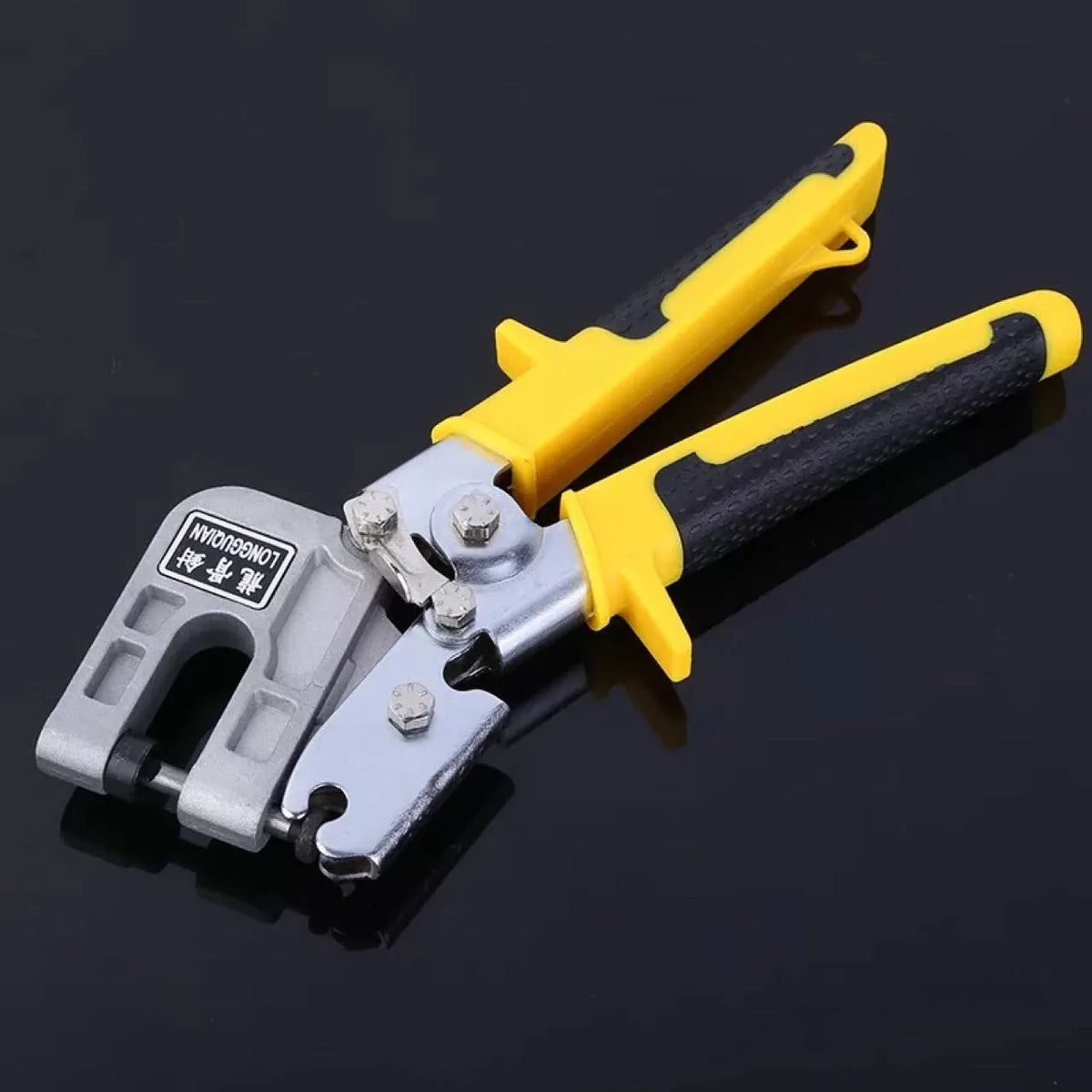 Yellow one-handed light steel keel pliers with 300cm blade length