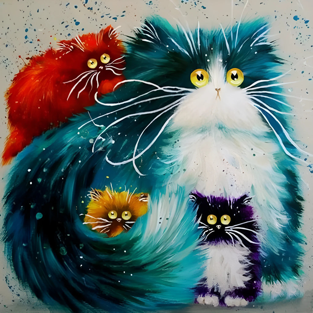 Scared Or Surprised Cat themed DIY painting by numbers kit with acrylic paints and canvas