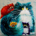 Scared Or Surprised Cat themed DIY painting by numbers kit with acrylic paints and canvas