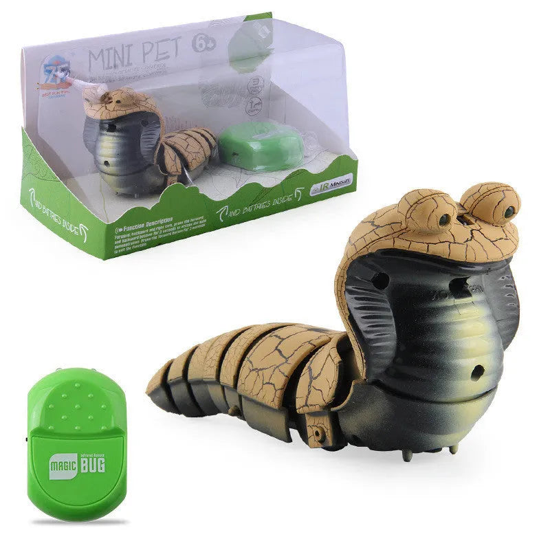 Smart sensing electronic snake cat toy with segmented plastic body and built-in catnip compartment