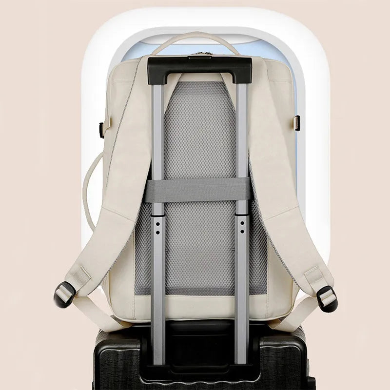 Large waterproof Oxford cloth backpack for business travel with multiple pockets, shown in available colours