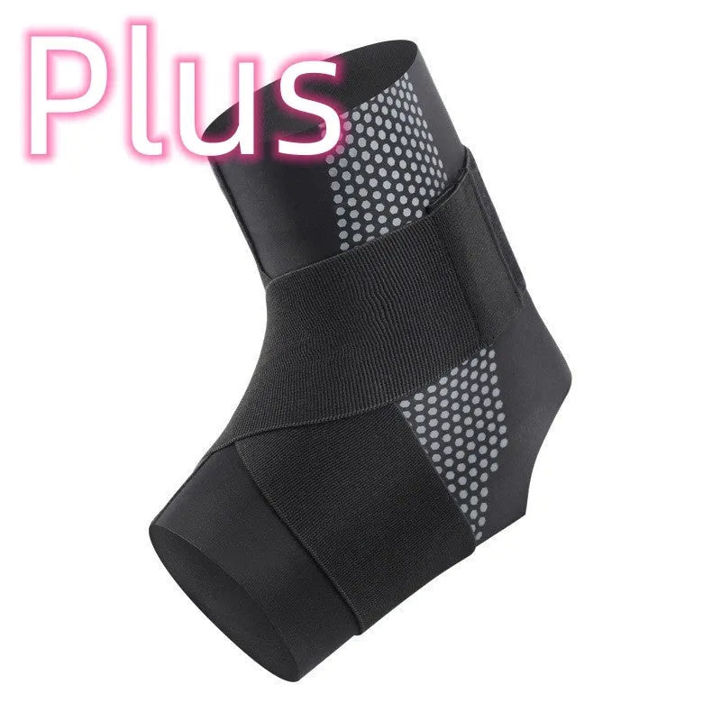 Adult ankle support protector in Lycra material showing black and skin colour options