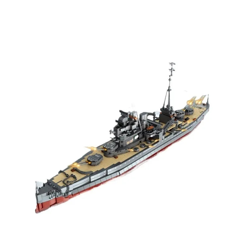 Battleship military building blocks model assembly toy in colour FC4207 with plastic small particle blocks