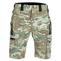 Beetle elastic waist multifunctional camouflage shorts shown in dark night camouflage pattern