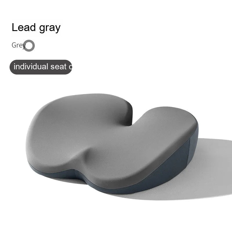 Car seat cushion set with thickened main cushion and separate lumbar support pad in various colour options