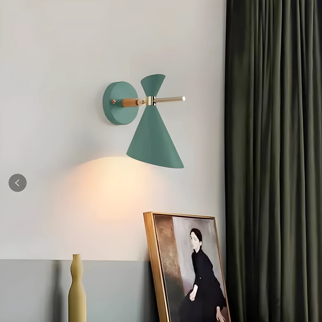 Macaron simple modern decoration wall lamp in Nordic style with iron shade in black finish
