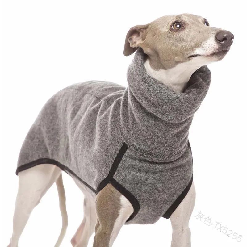 Fashion Trend high collar warm dog clothes for big puppy, bunny fleece, two-legged, available in multiple colours and sizes