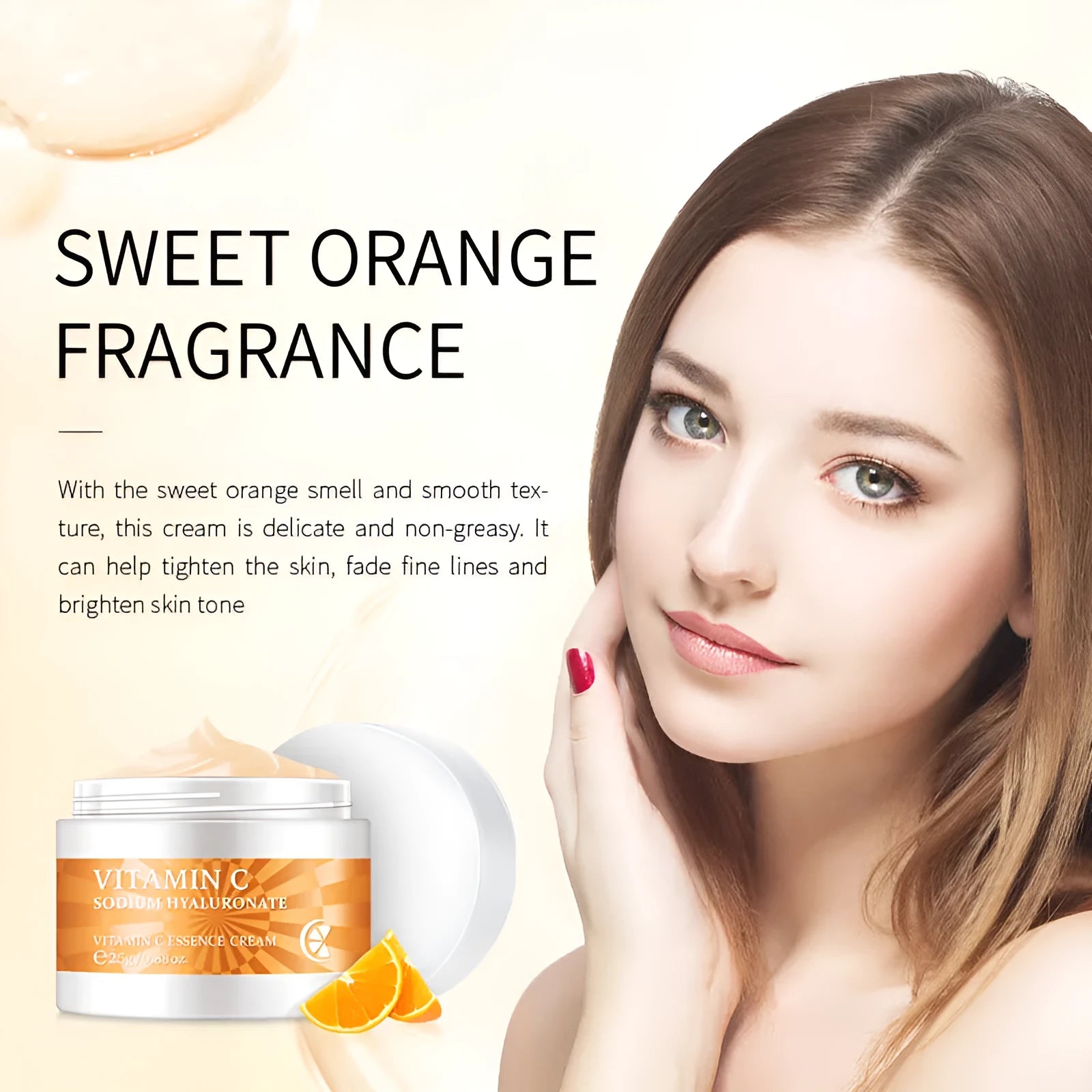 Sakura Cream Moisturizing Lotion 25g VC Essence cream in a compact jar for face moisturising and hydration