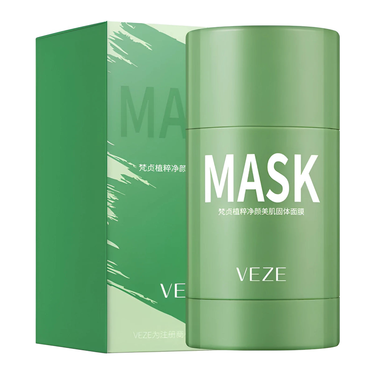 Solid cleansing mask in green colour for oil control and pore minimisation with green tea and mud ingredients