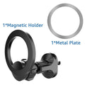 Black car air vent magnetic phone holder with O-ring bracket for mobile phones up to 6.8 inches
