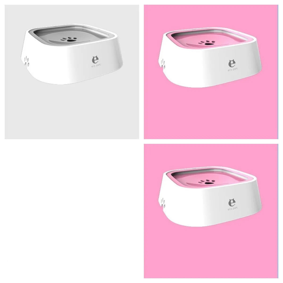 1.5L grey pet water bowl with floating plate, ABS and PP construction, anti-overflow design