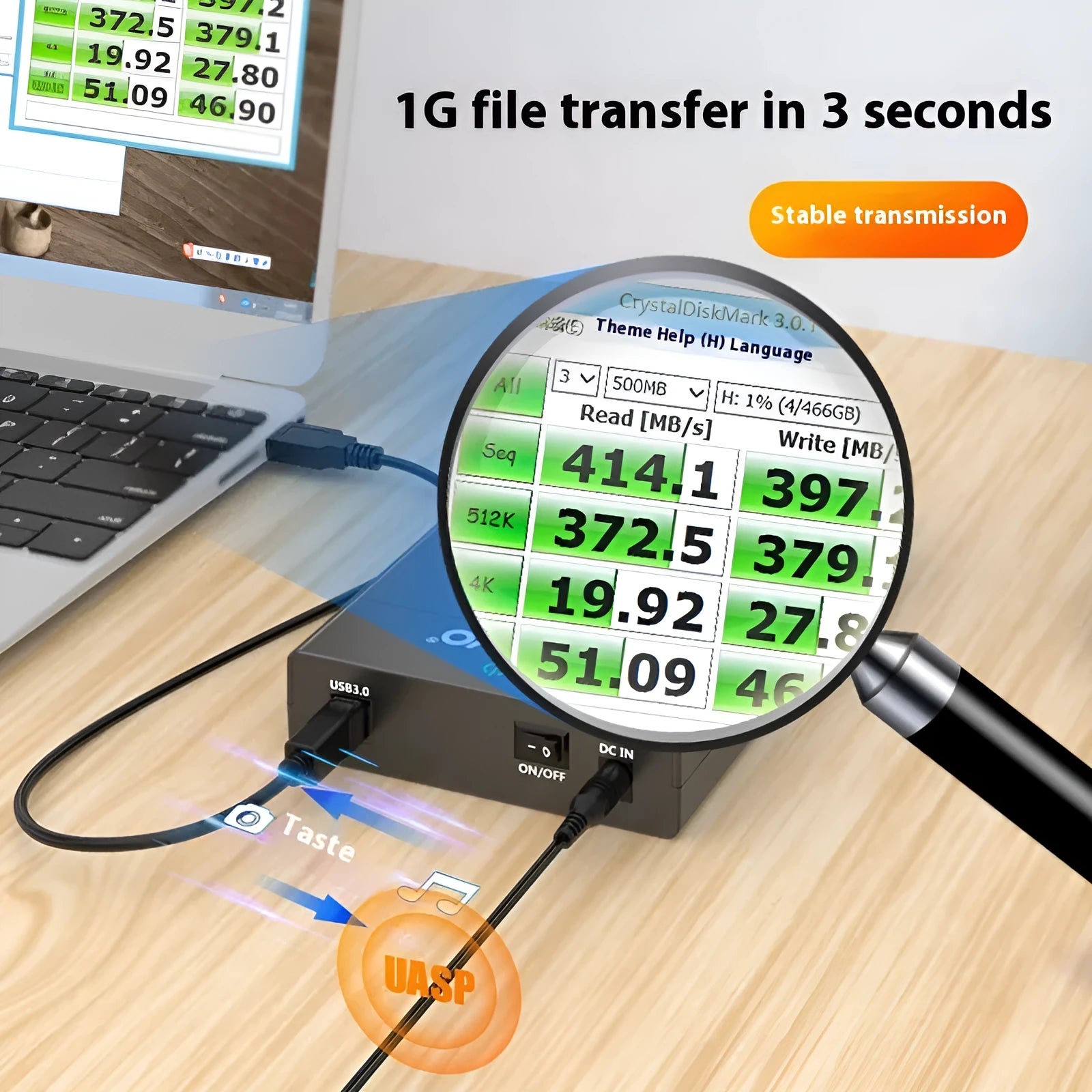3.5 inch USB SATA hard disk enclosure with slide cover in black and silver colour