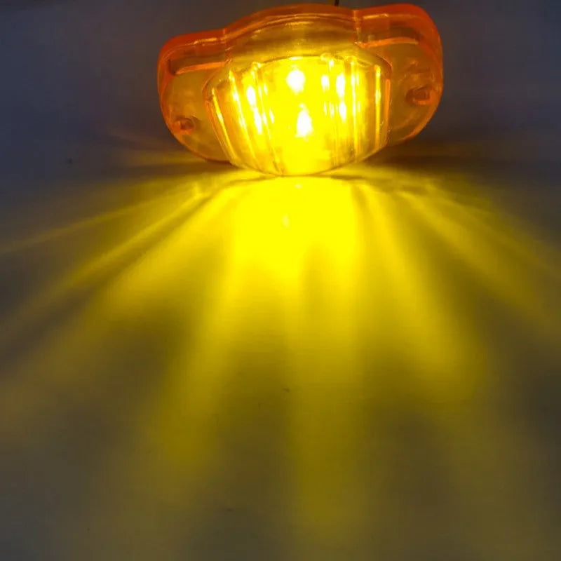 Round LED signal light for truck trailer boat, 12V 24V, available in red yellow white blue green