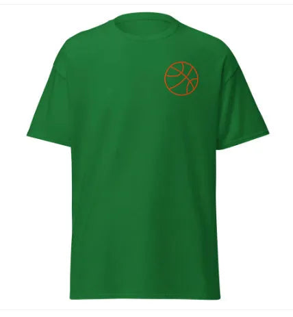 Men's short-sleeved maroon t-shirt with a white ball pattern print, made from thin polyester mesh fabric.