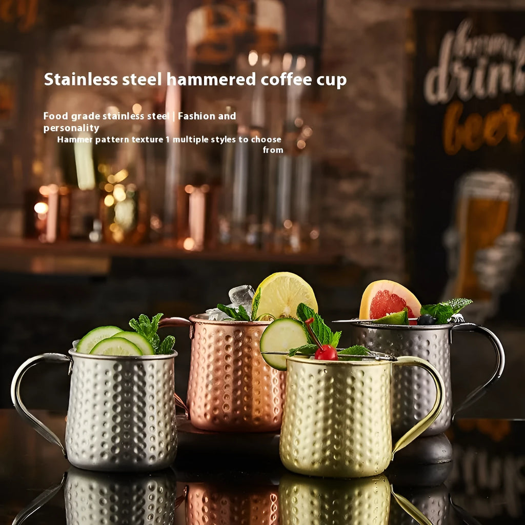 Stainless steel Moscow Mule cup with copper plating in silver, gold, rose gold and black colour options