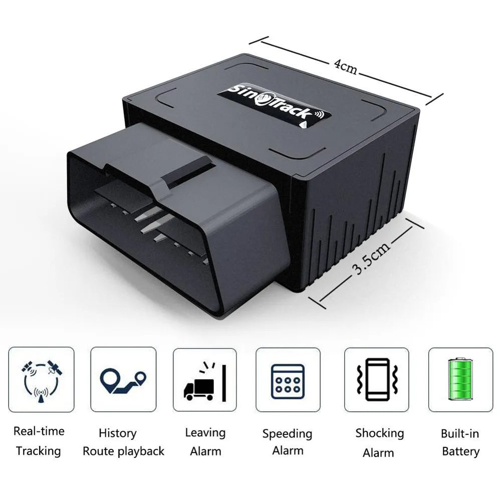 16 PIN OBD plug and play car tracker with battery box line or battery and box options