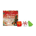 Christmas bath bomb set with gift box, snowflake and Christmas tree shaped bath bombs in festive colours