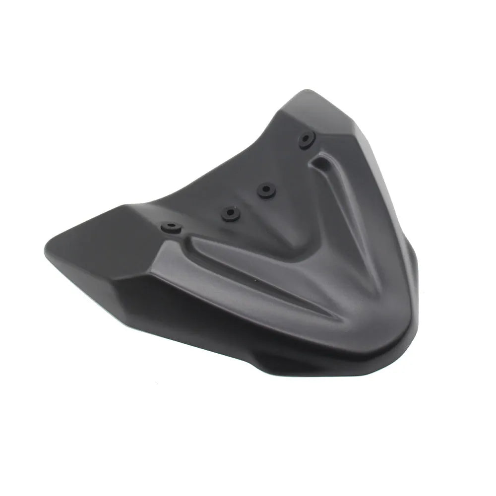 Black ABS plastic fixed front wing accessory for KTM 390 and 790 Adventure motorcycles.
