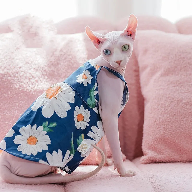Pure cotton pet dress in dress style available in XS, S, and M sizes for small dogs