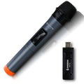 Black V12 wireless dynamic handheld microphone with USB receiver and cables