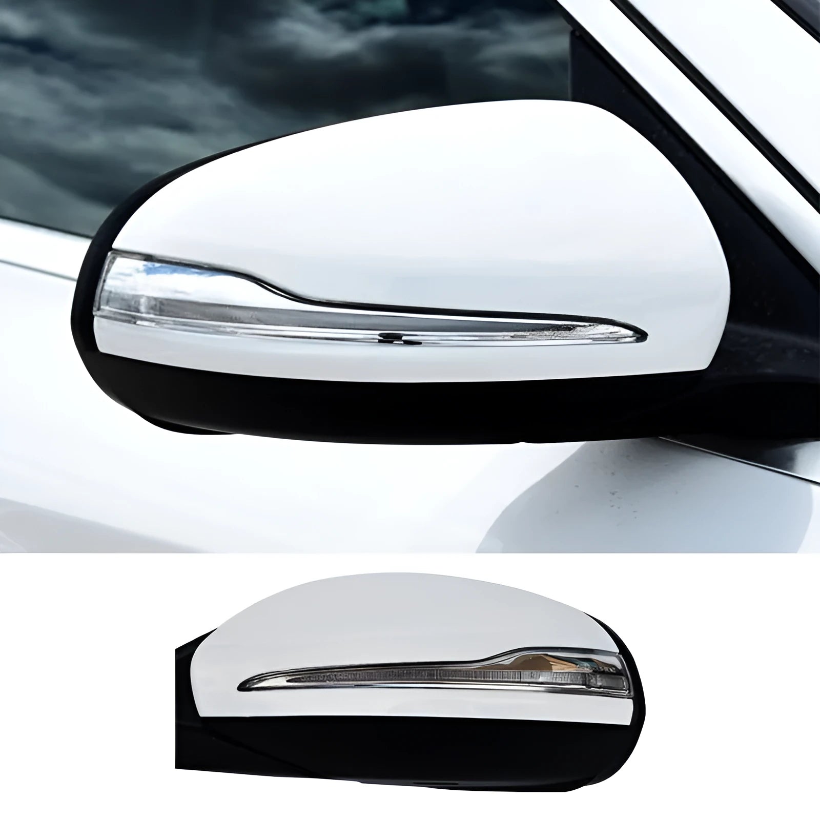 Mercedes-Benz W205 C-Class rear view mirror assembly with ABS shell in three colour options