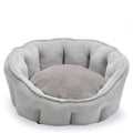 Grey plush cat kennel mat house with thickened sides, measuring 46cm square