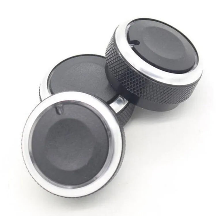 Three black aluminium alloy air conditioning control knobs for Chevrolet LeFeng and LeChi dashboard replacement