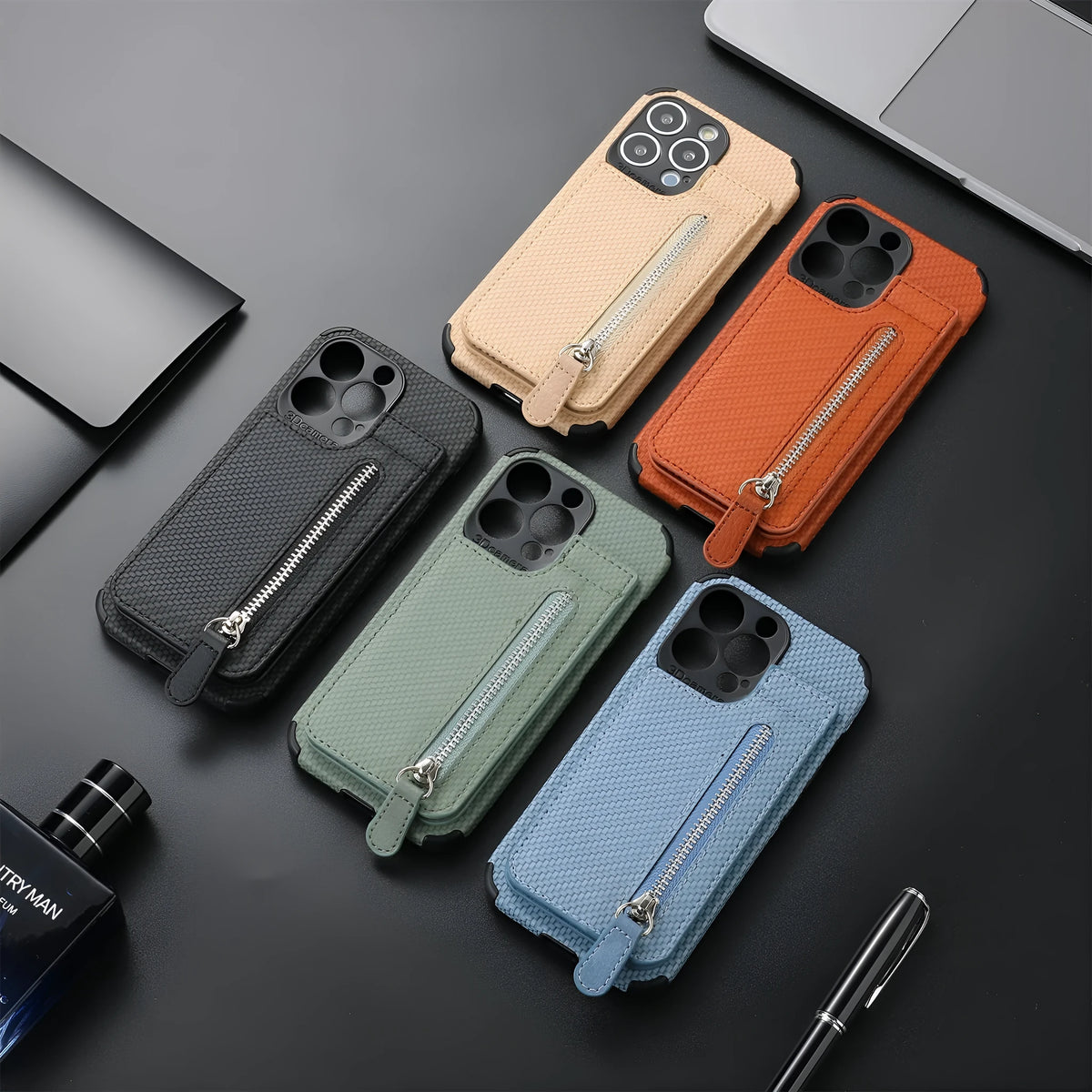 TPU leather wallet phone case with card holder and bracket stand for iPhone 13, colour black