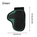 Gray cat hair removal glove with silicone massage tips on hand, adjustable wristband