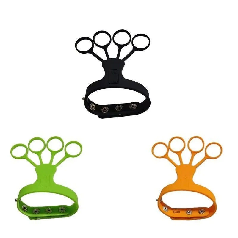 Basketball shooting brace training equipment showing five-finger and three-point guidance system.