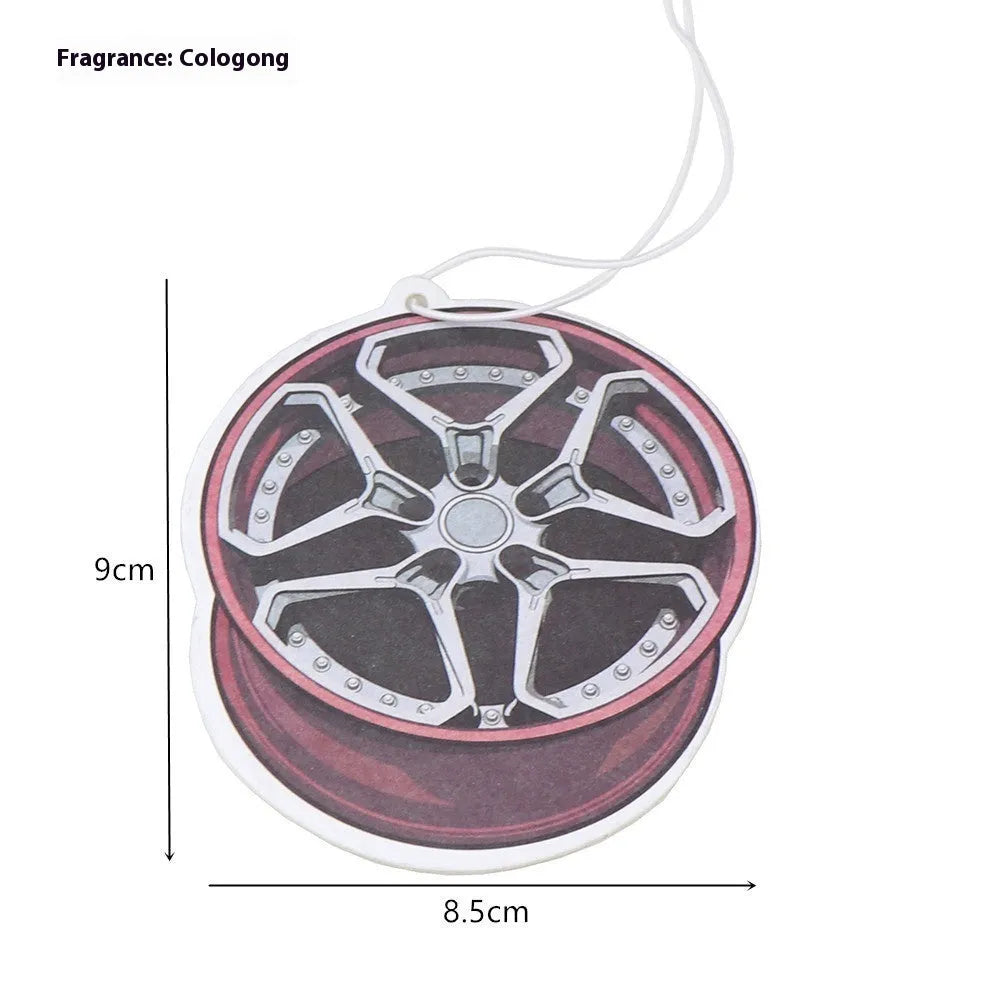 Car fragrance pendant solid paper rearview mirror air freshener in JDM design