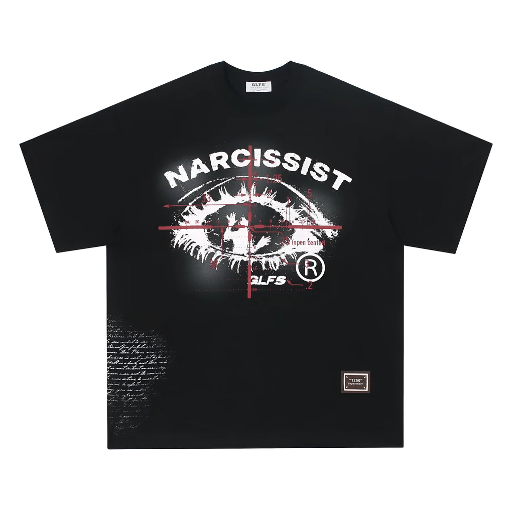 American retro hip hop gothic T-shirt with letter print design in pure cotton fabric