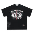 American retro hip hop gothic T-shirt with letter print design in pure cotton fabric