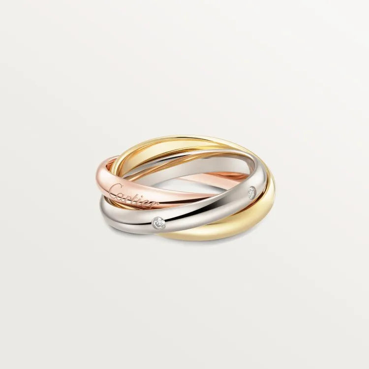 Silver geometric U-shaped couple ring with full diamond setting and engraving options.