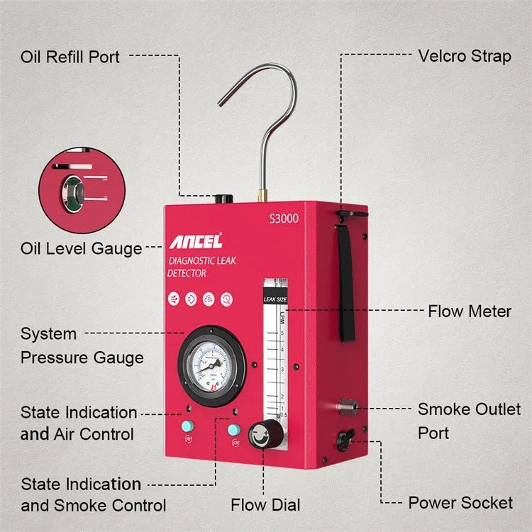 S3000 car smoke detector vacuum leak tool for automotive intake system diagnostics