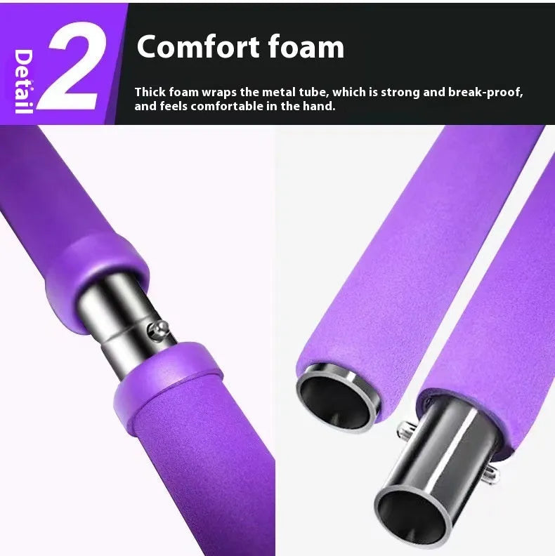 Adjustable fitness hip training pulling rope in purple, pink, blue, or black colours with bubble bag or box packaging