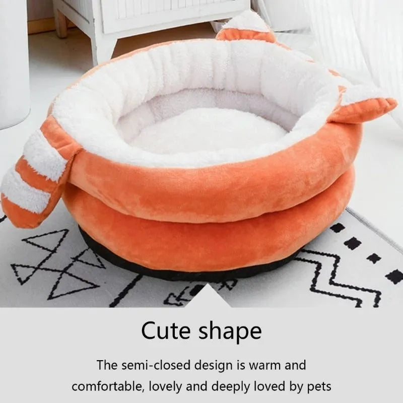 Plush dog bed mat in grey with non-skid bottom, size S 35x35x18cm, for small dogs and kittens