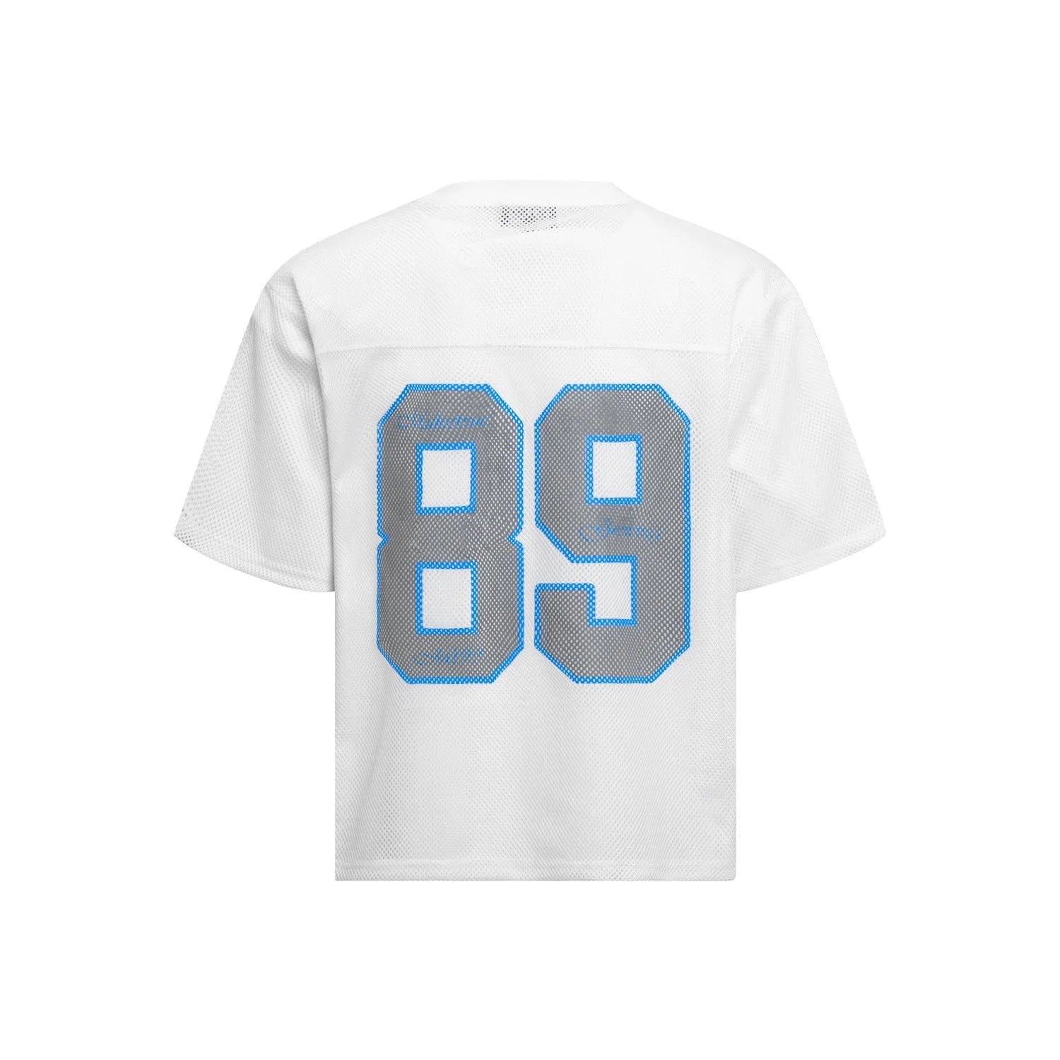 Black loose-fit casual T-shirt with white alphanumeric print design on front
