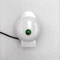Mini waffle machine in white, 16.5cm tall, with electric heating tube and UK plug, on a countertop