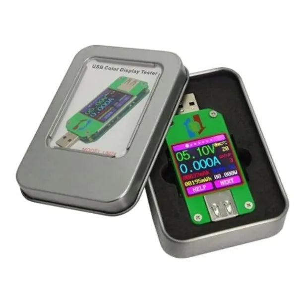 USB 2.0 colour screen tester UM24C voltage ammeter thermometer with Bluetooth option and QC2.0 QC3.0 support
