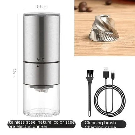 Mini electric stainless steel coffee grinder, 13W, 0.5L capacity, ceramic or steel core, 985 Black