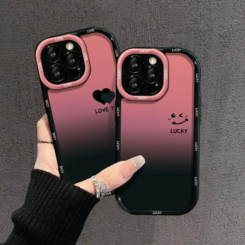 Acrylic fine hole phone case with drop protection for iPhone and Huawei smartphones in cream shell with black design